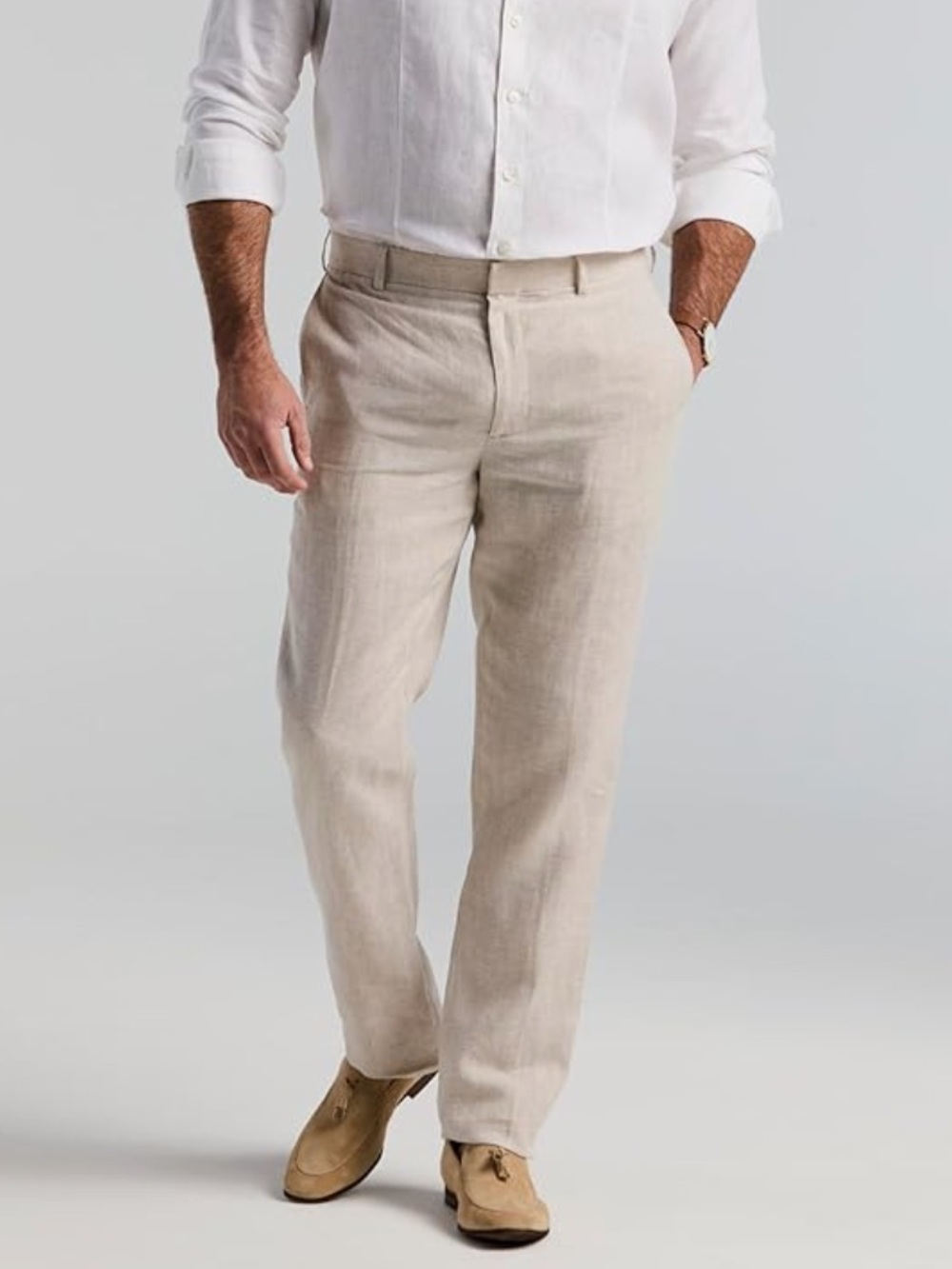 Perry Ellis Men's Light Beige Chinos
